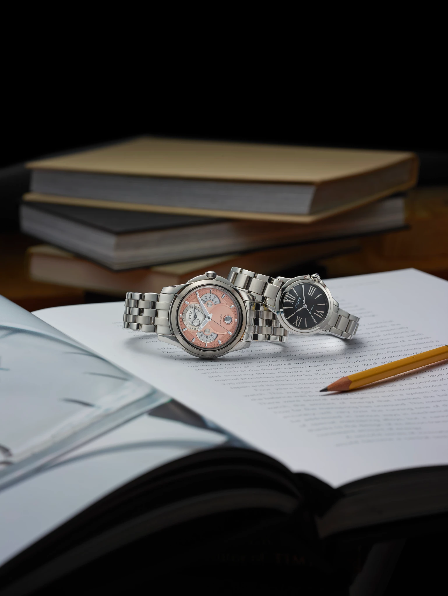 Calendrier Moonphase Salmon Dial Stainless Steel Bracelet BU0080